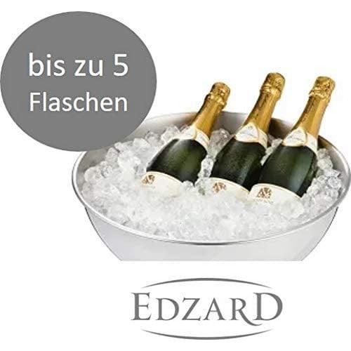 EDZARD Champagnerkühler Cara, Edelstahl hochglanzpoliert, gehämmert, Durchmesser 40 cm, Höhe 21 cm - HomeDesign Knaus