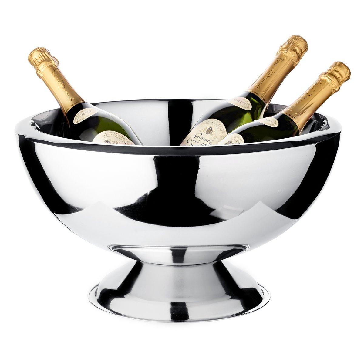 EDZARD Champagnerkühler Sektkühler Cadiz, Edelstahl hochglanzpoliert, doppelwandig, Durchmesser 43 cm - HomeDesign Knaus