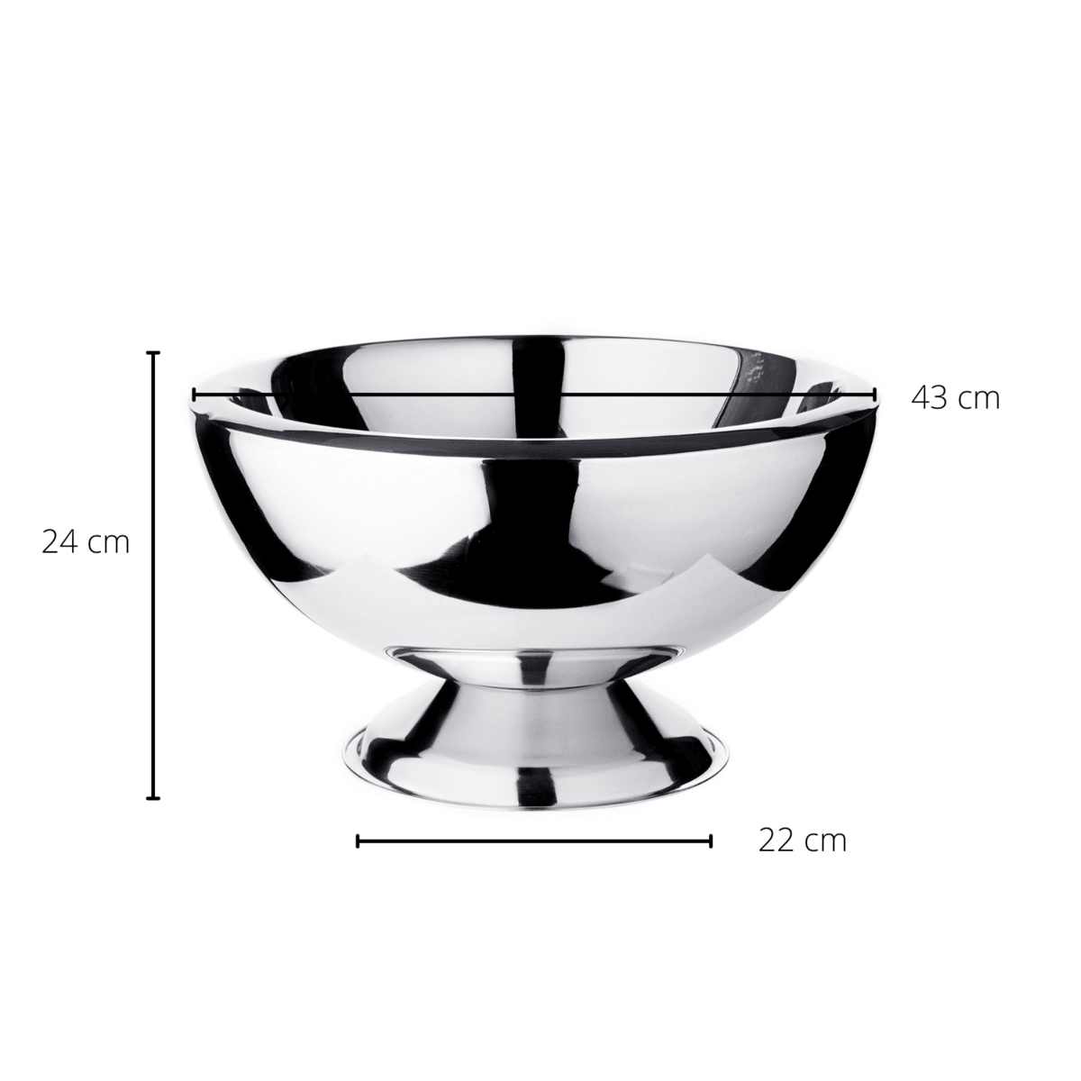 EDZARD Champagnerkühler Sektkühler Cadiz, Edelstahl hochglanzpoliert, doppelwandig, Durchmesser 43 cm - HomeDesign Knaus