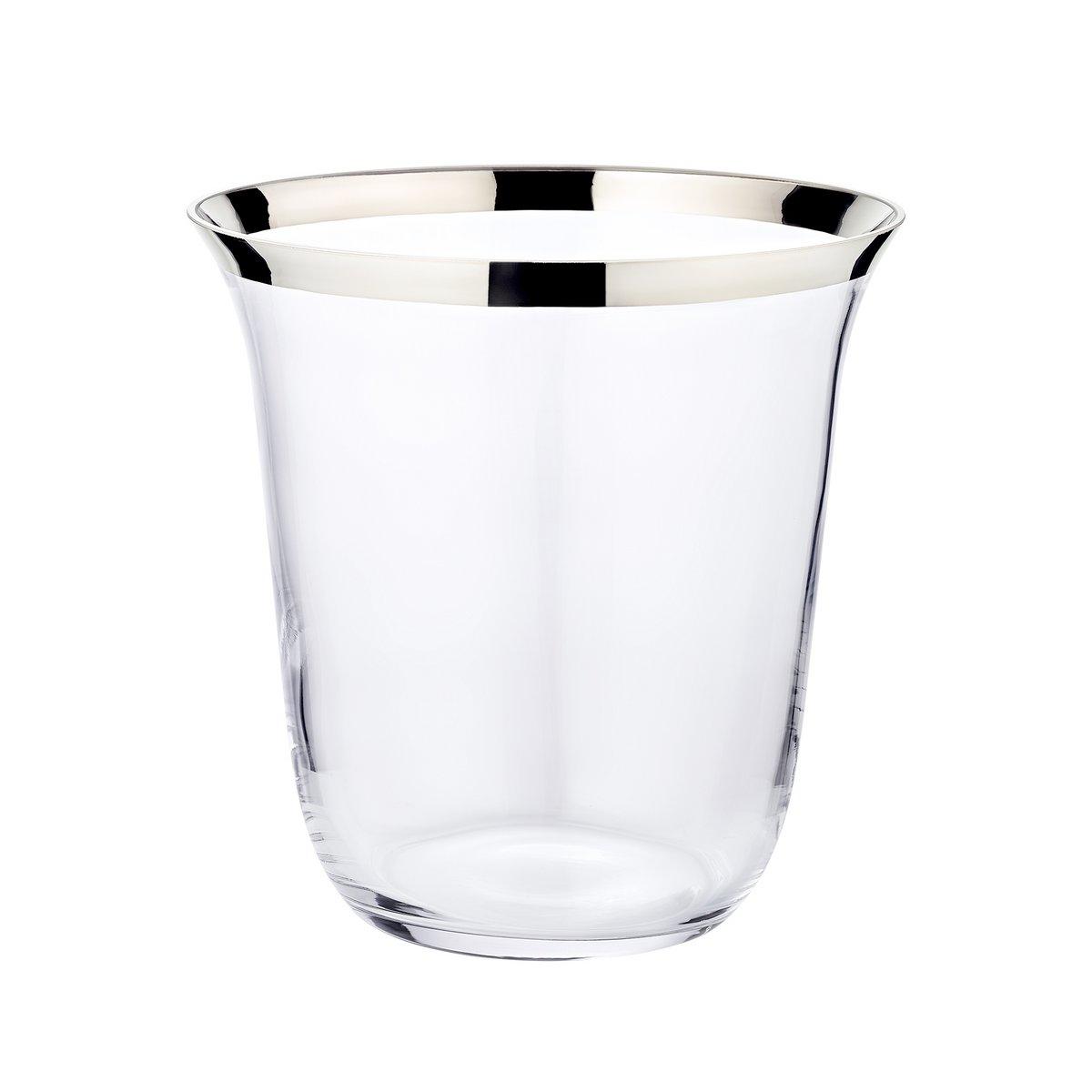 EDZARD Flaschenkühler Sektkühler Toby, mundgeblasenes Kristallglas mit Platinrand, Höhe 23 cm, ø 22 cm - HomeDesign Knaus