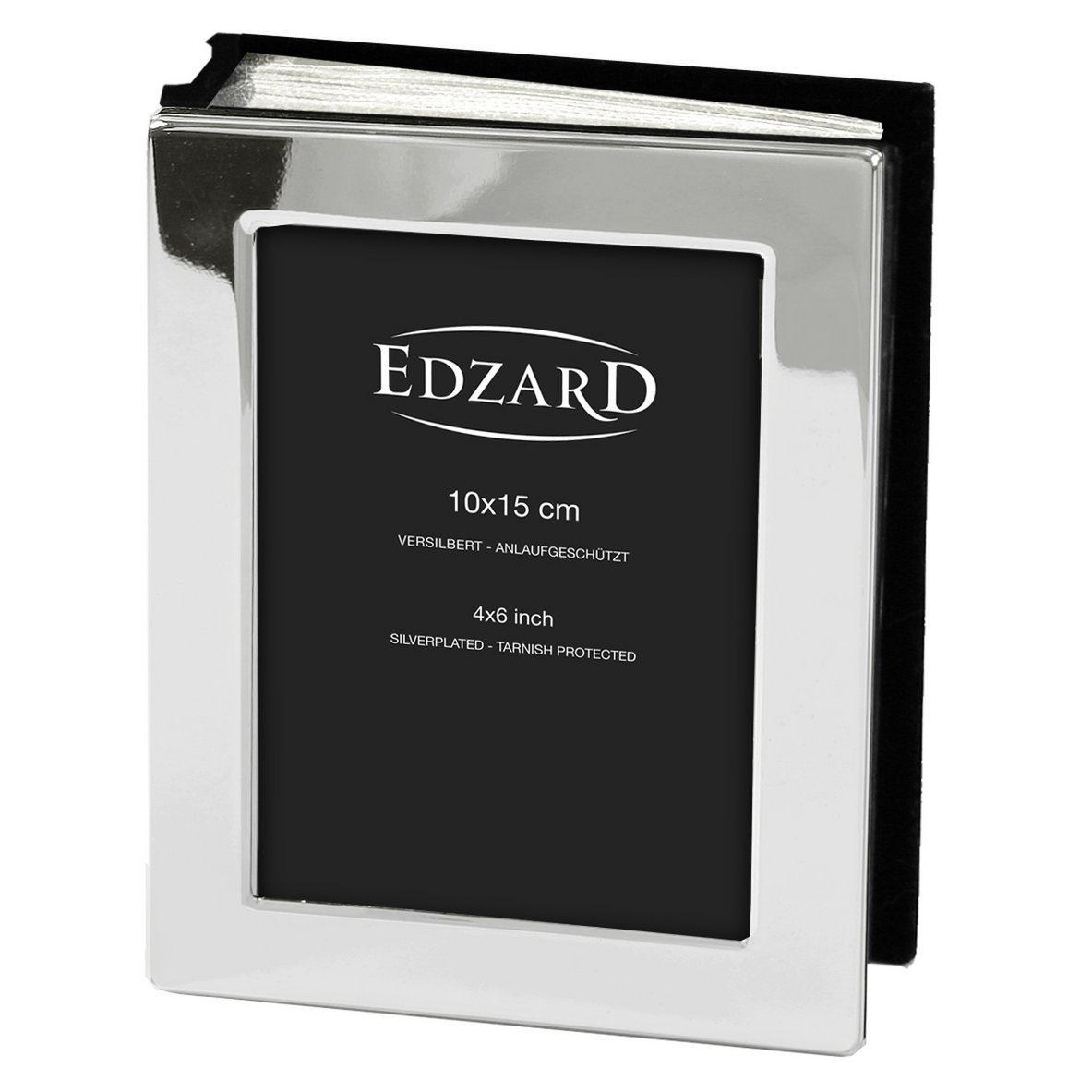 EDZARD Fotoalbum Album Lugano für 100 Fotos 10 x 15 cm, edel versilbert, anlaufgeschützt - HomeDesign Knaus