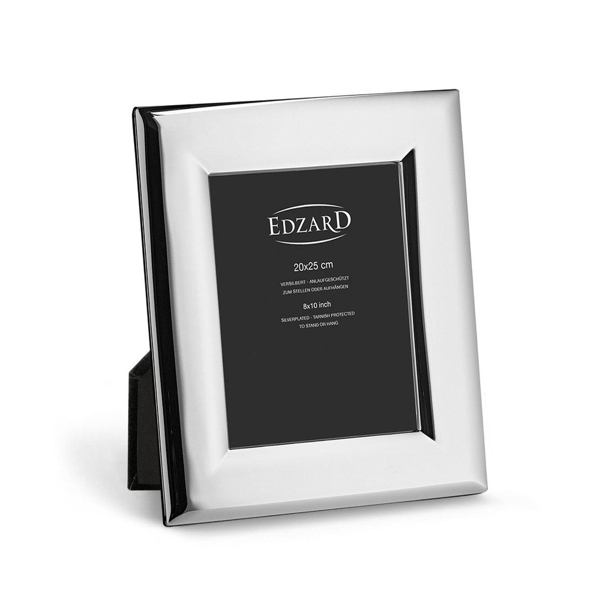 EDZARD Fotorahmen Positano für Foto 20 x 25 cm, edel versilbert, anlaufgeschützt, mit 2 Aufhängern - HomeDesign Knaus