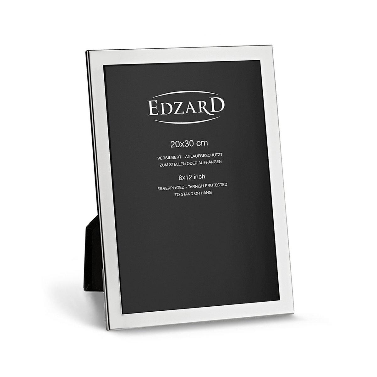 EDZARD Fotorahmen Prato für Foto 20 x 30 cm, edel versilbert, anlaufgeschützt, mit 2 Aufhängern - HomeDesign Knaus