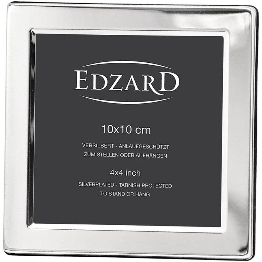EDZARD Fotorahmen Salerno für Foto 10 x 10 cm, edel versilbert, anlaufgeschützt - HomeDesign Knaus