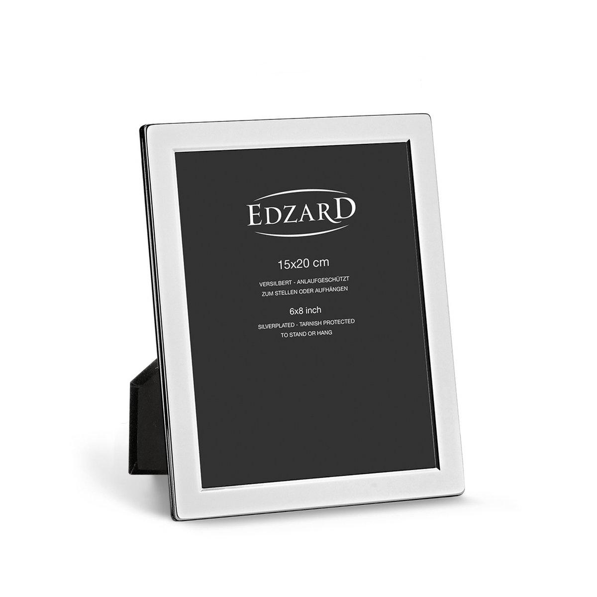 EDZARD Fotorahmen Salerno für Foto 15 x 20 cm, edel versilbert, anlaufgeschützt, mit 2 Aufhängern - HomeDesign Knaus