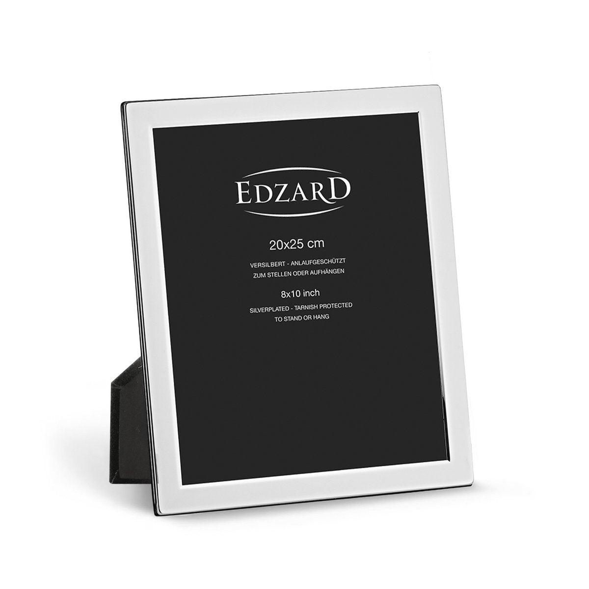EDZARD Fotorahmen Salerno für Foto 20 x 25 cm, edel versilbert, anlaufgeschützt, mit 2 Aufhängern - HomeDesign Knaus