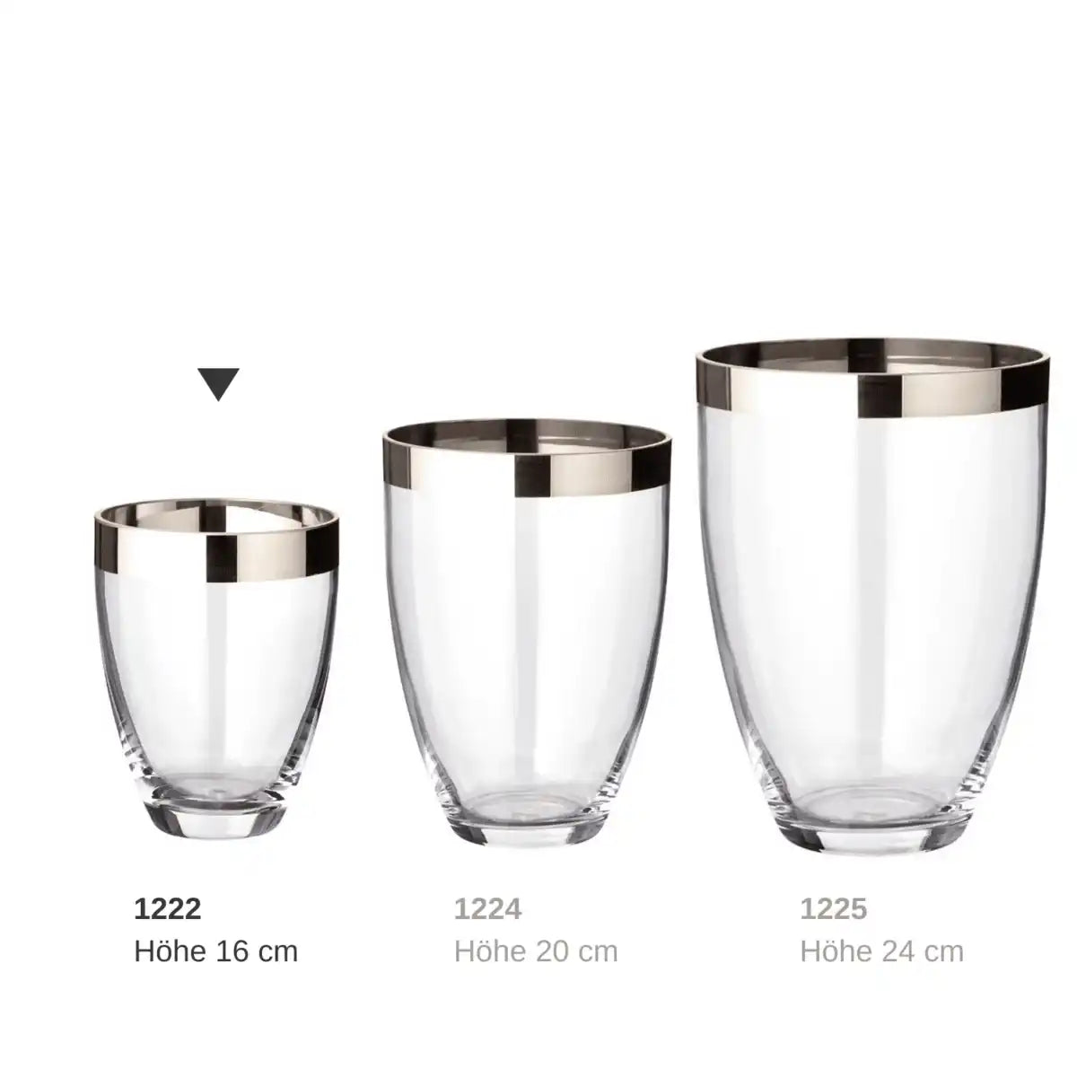 EDZARD Vase Charlotte, mundgeblasenes Kristallglas mit Platinrand 16 cm - HomeDesign Knaus
