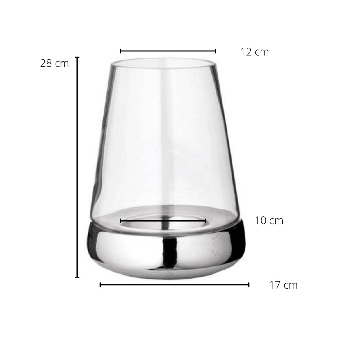 EDZARD Windlicht Kerzenglas Bora, Glas und Keramik, Höhe 28 cm - HomeDesign Knaus