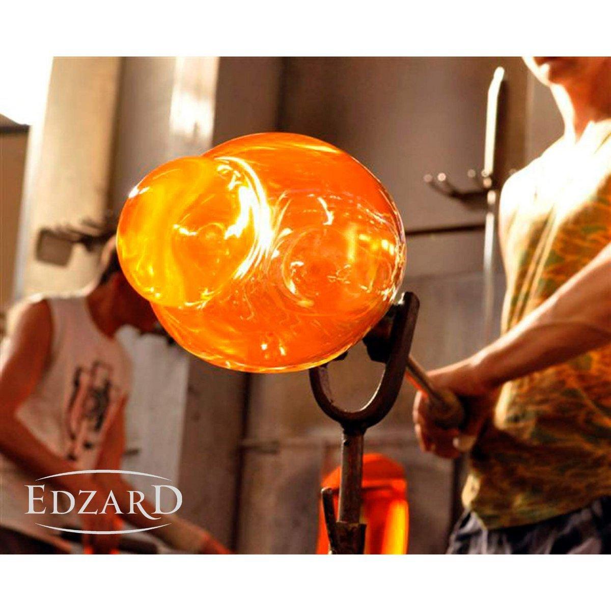 EDZARD Windlicht Molly, mundgeblasenes Kristallglas mit Platinrand, Höhe 18 cm, Durchmesser 18 cm - HomeDesign Knaus