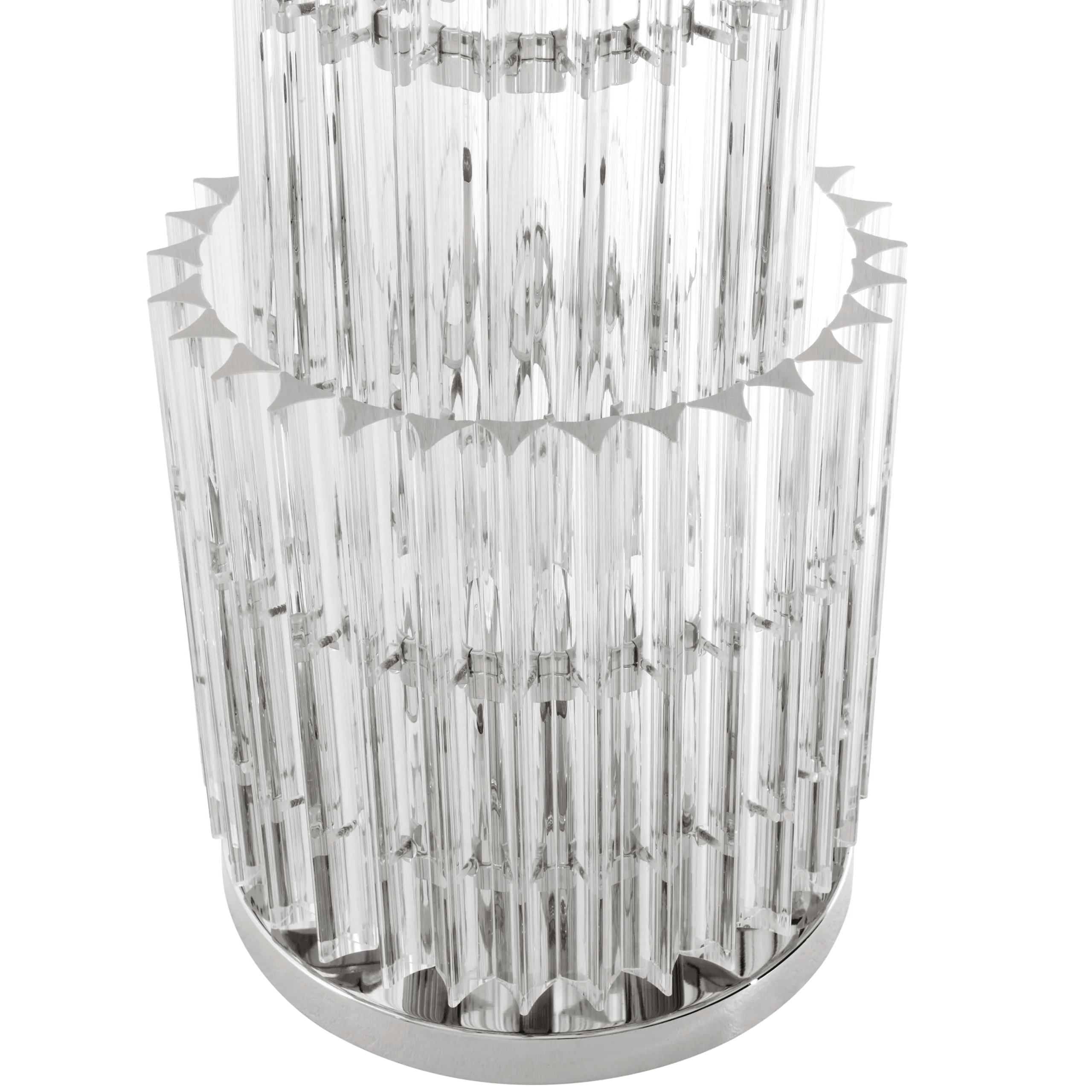 Eichholtz ELDORADO Glamouröse Tischlampe Nickel-Finish | sauberes Glas Handarbeit - HomeDesign Knaus