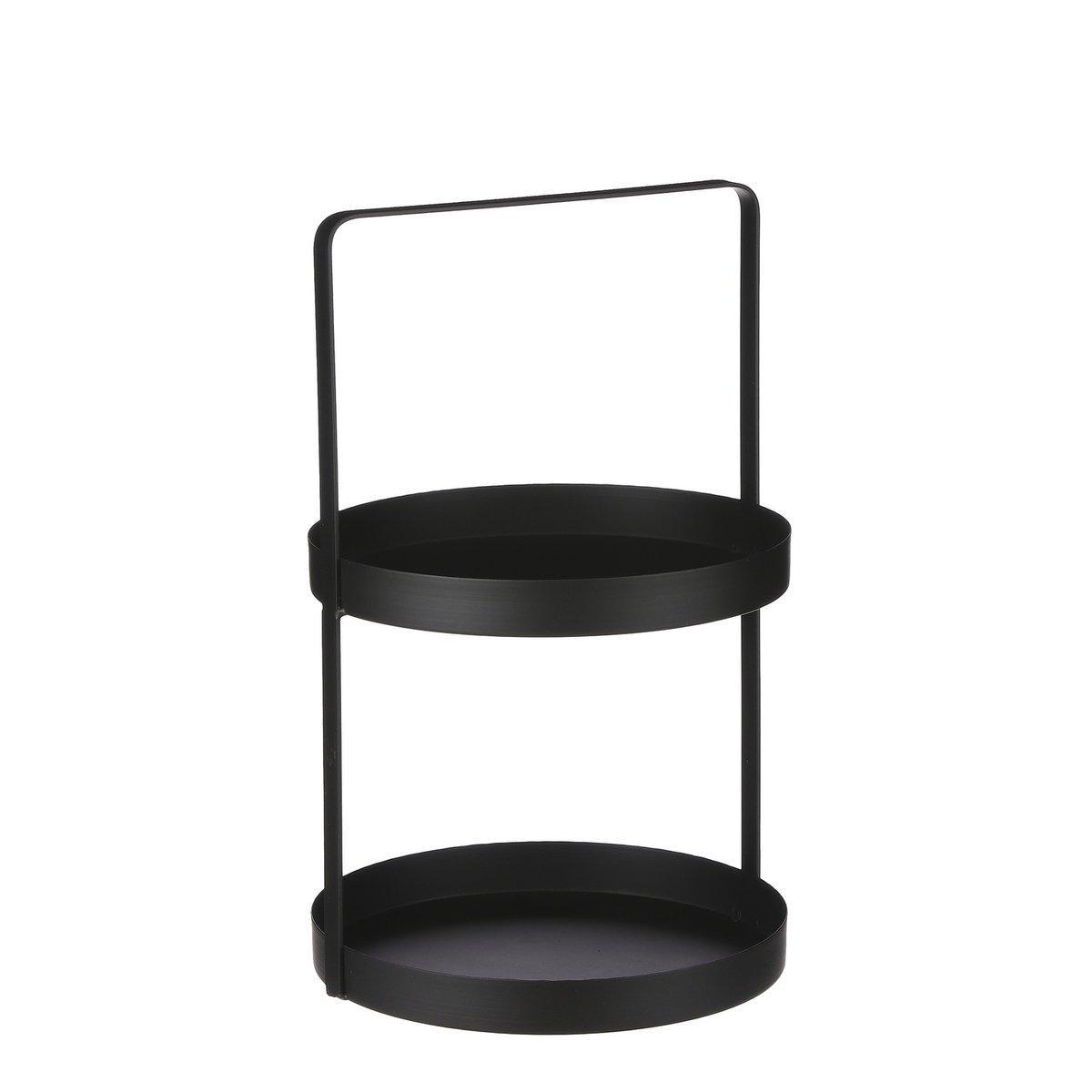 Etagere 2-stöckig – H41 x Ø25 cm – Metall – Schwarz - HomeDesign Knaus