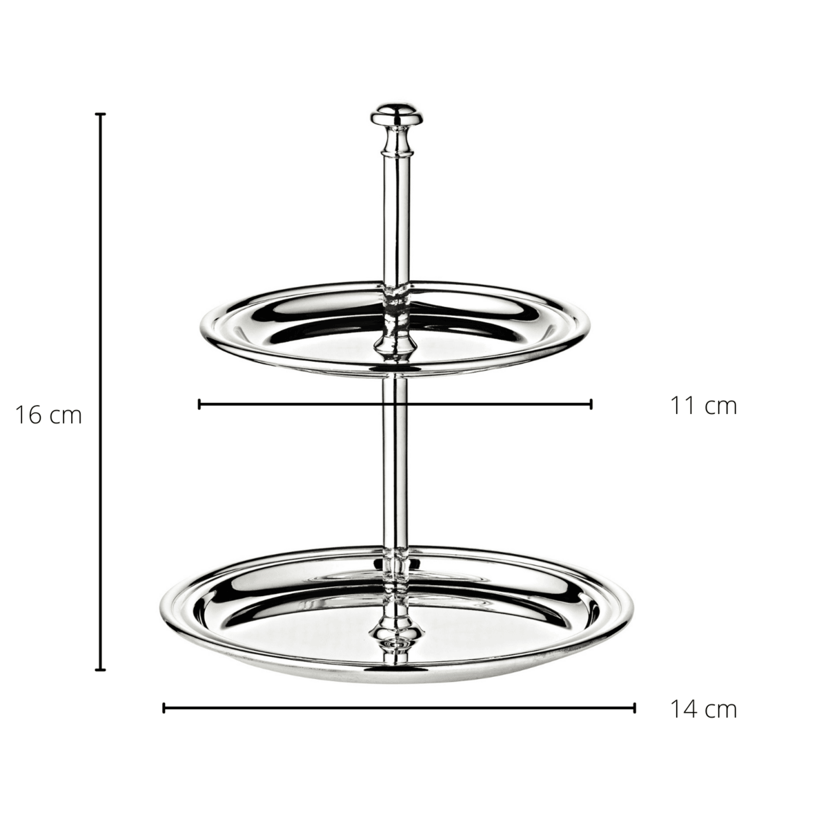 EDZARD Etagere mit 2 Ebenen, rund, Fadenrand, edel versilbert, anlaufgeschützt, Höhe 16 cm - HomeDesign Knaus