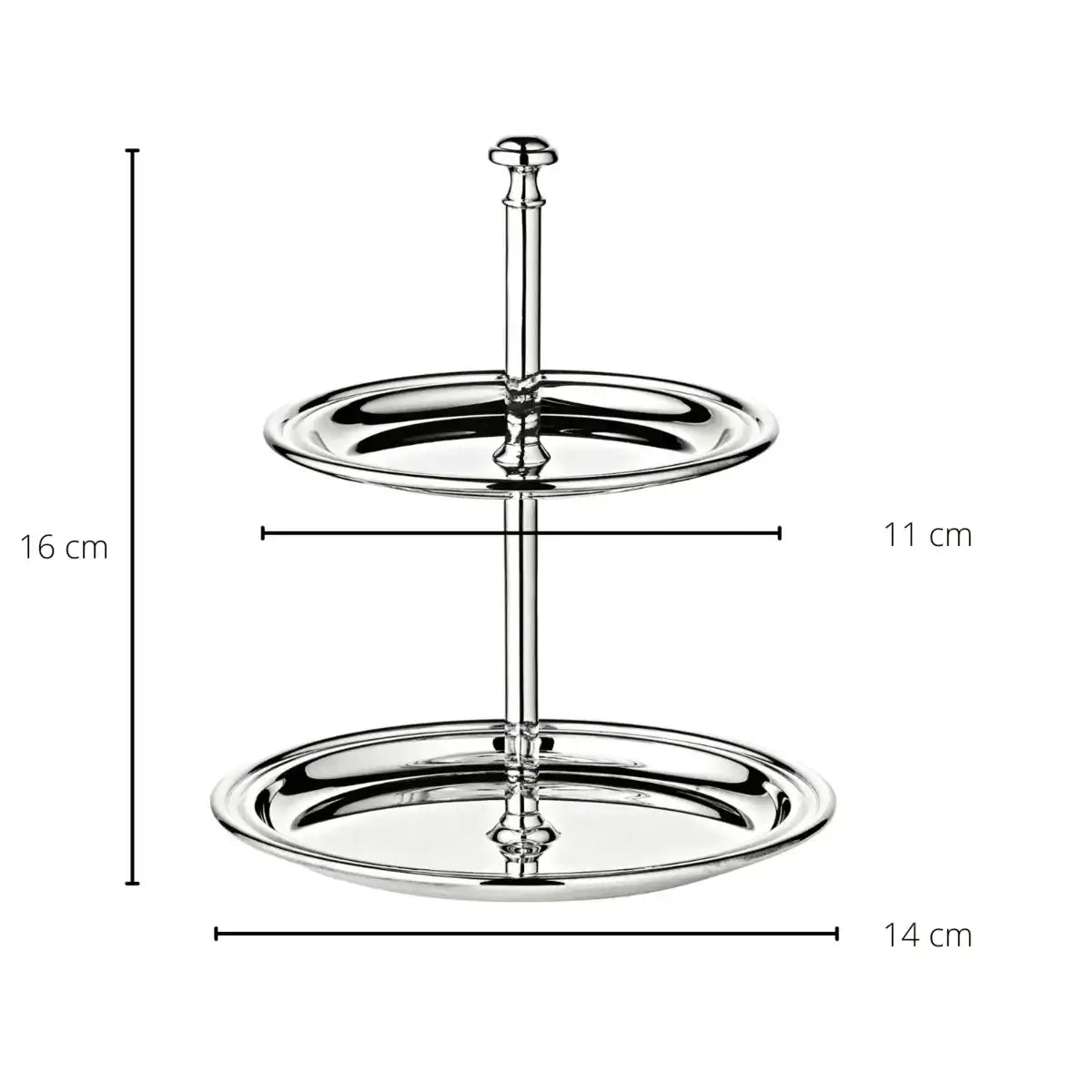 Etagere mit 2 Ebenen rund Fadenrand edel versilbert 16 cm - HomeDesign Knaus