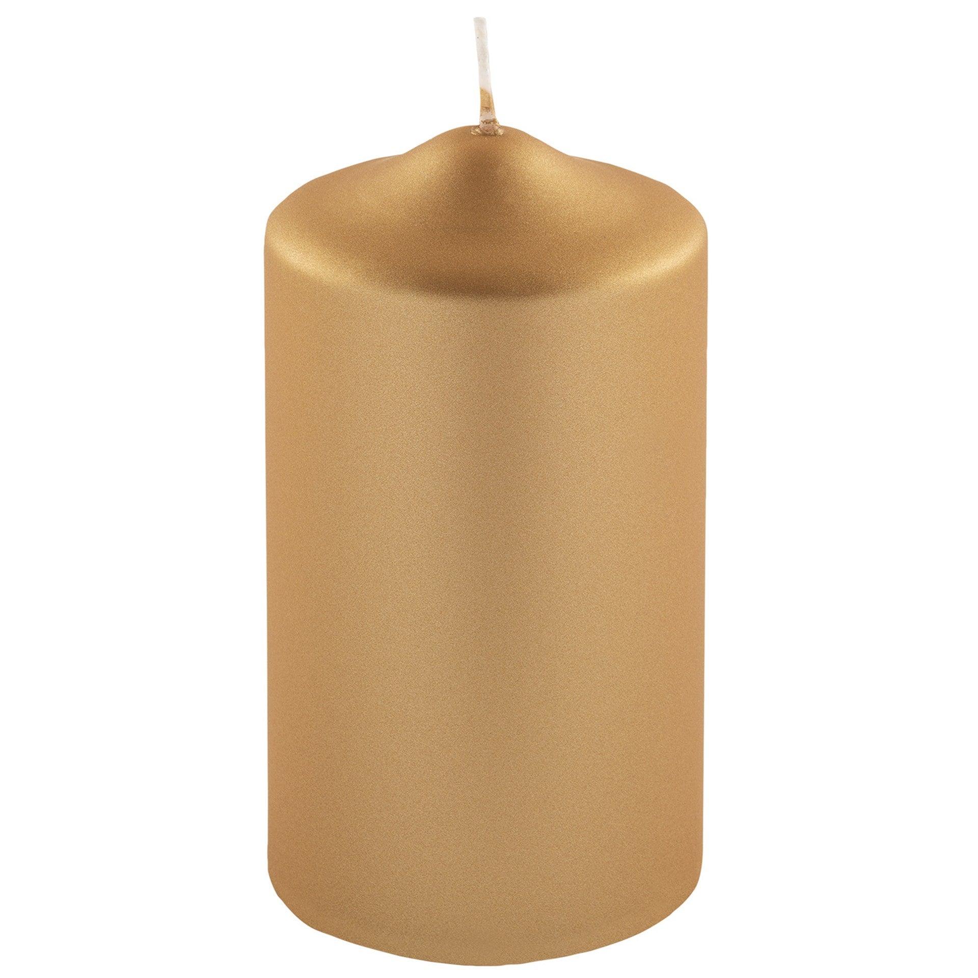 Fink Candle Altarkerze getaucht Stumpenkerze metallic Gold 15cm - HomeDesign Knaus wir schaffen Inspirationen 