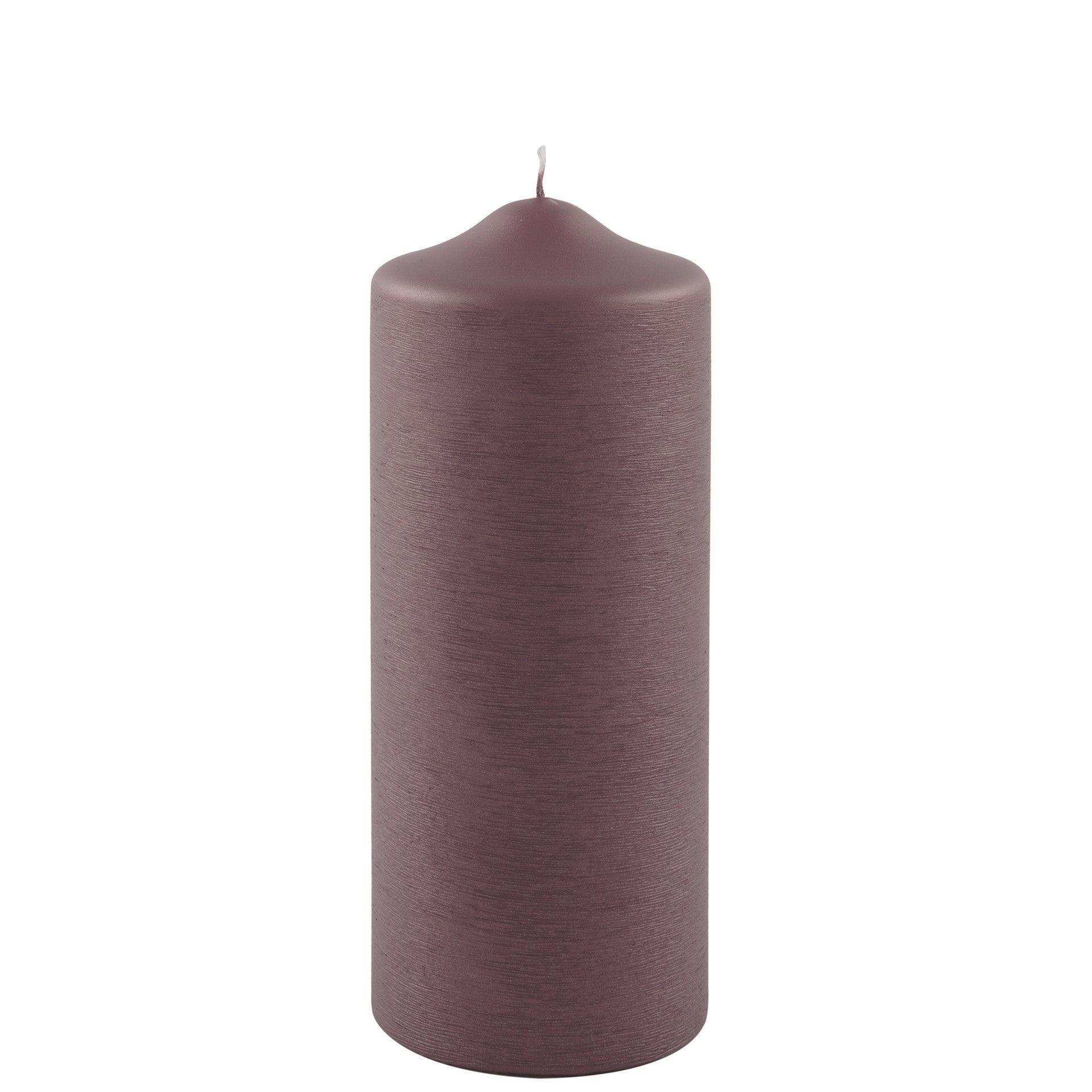 Fink Candle Stumpenkerze gebürstet Bordeaux 20cm - HomeDesign Knaus