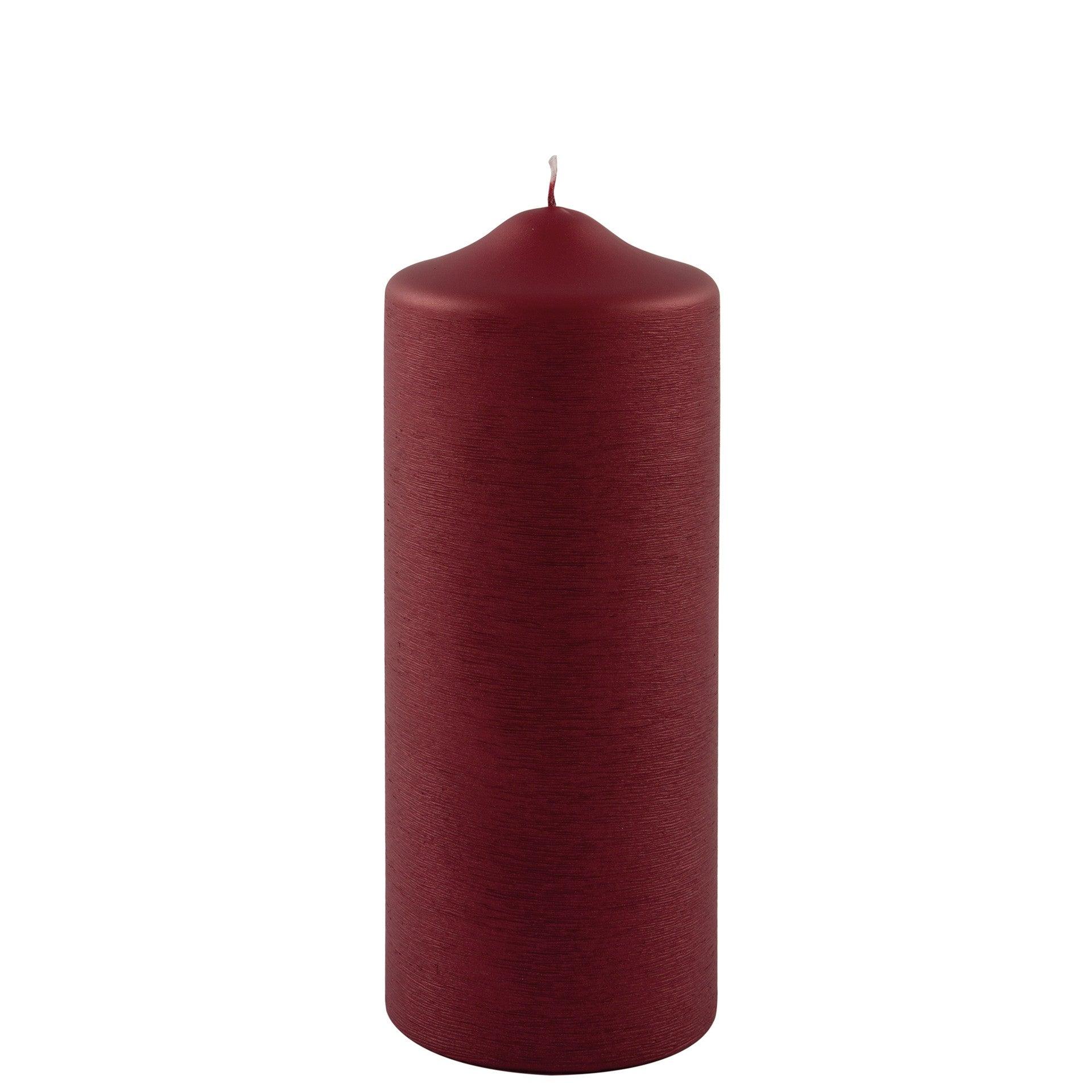 Fink Candle Stumpenkerze gebürstet metallic rot 20cm - HomeDesign Knaus wir schaffen Inspirationen 