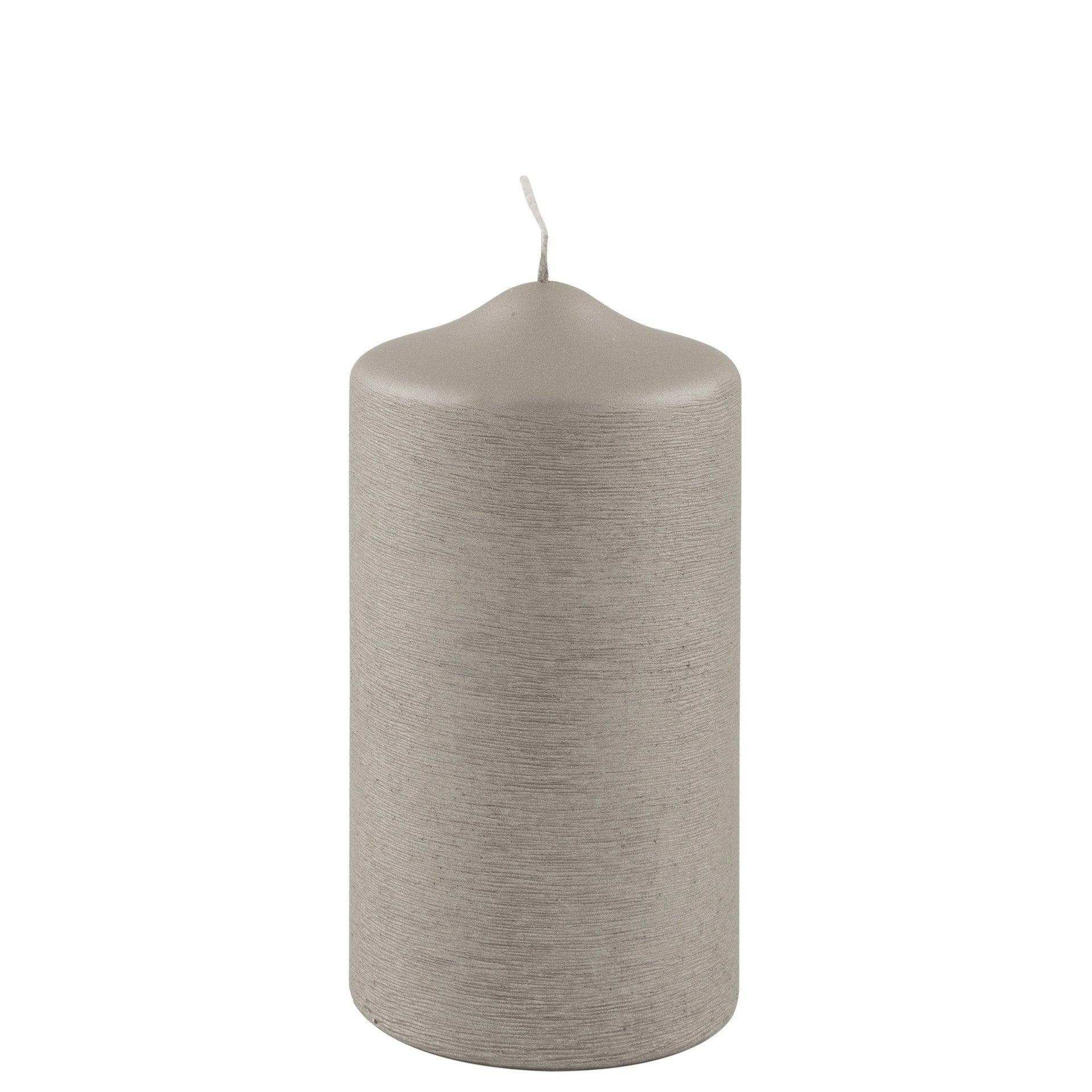 Fink Candle Stumpenkerze gebürstet metallic Stein 15cm - HomeDesign Knaus