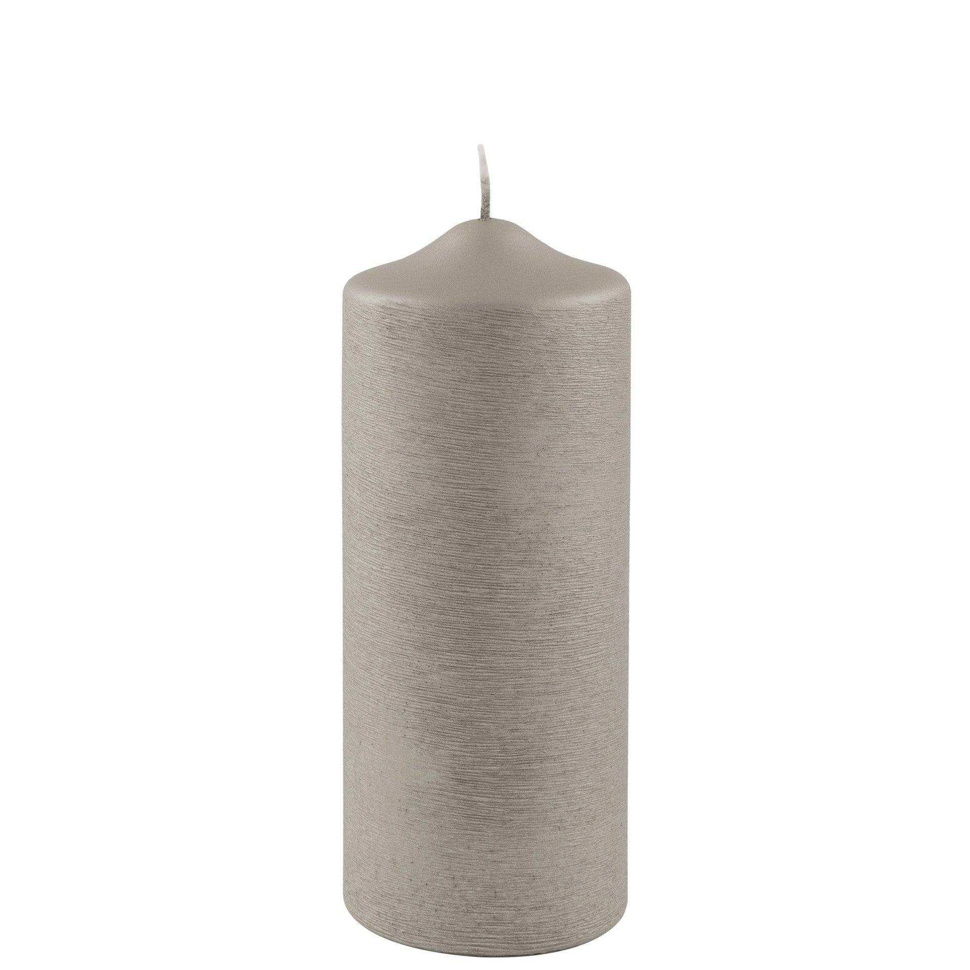 Fink Candle Stumpenkerze gebürstet metallic Stein 20cm - HomeDesign Knaus
