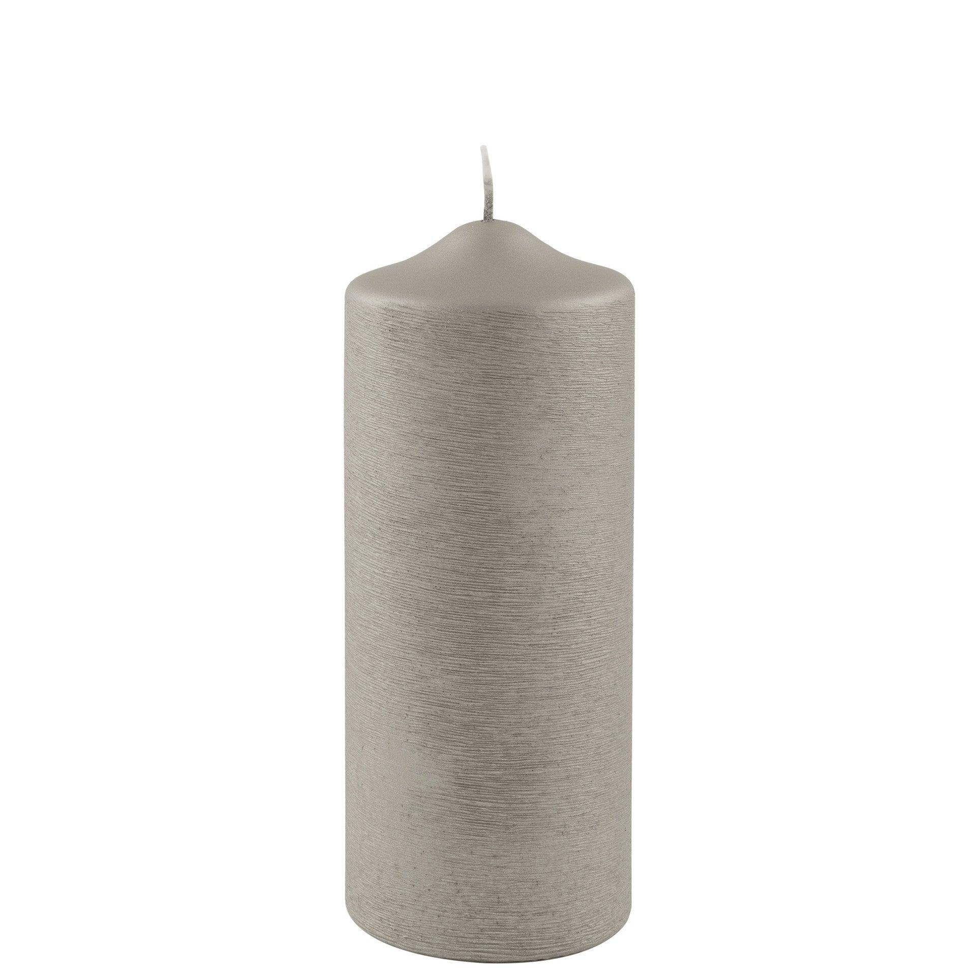 Fink Candle Stumpenkerze gebürstet metallic Stein 20cm - HomeDesign Knaus wir schaffen Inspirationen 