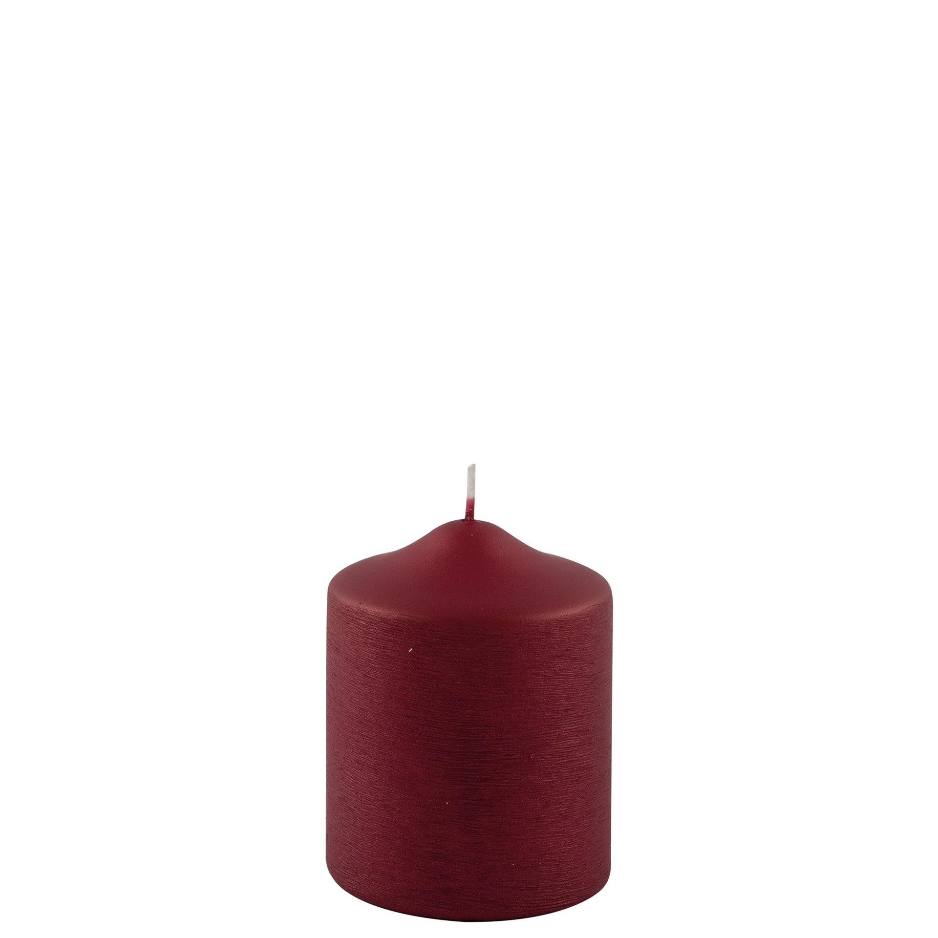 Fink Candle Stumpenkerze metallic gebürstet Rot 10cm - HomeDesign Knaus wir schaffen Inspirationen 