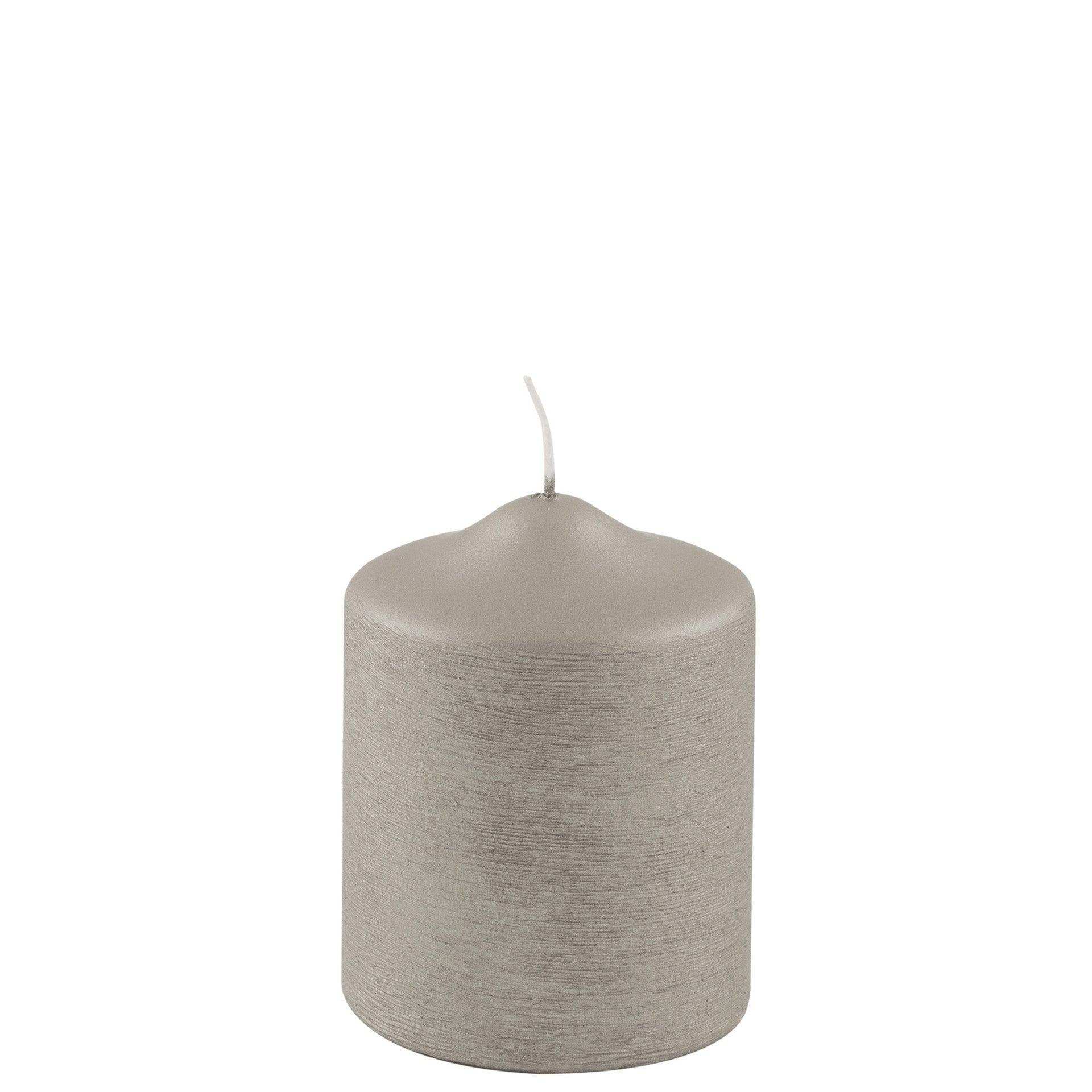 Fink Candle Stumpenkerze metallic gebürstet Stein 10cm - HomeDesign Knaus