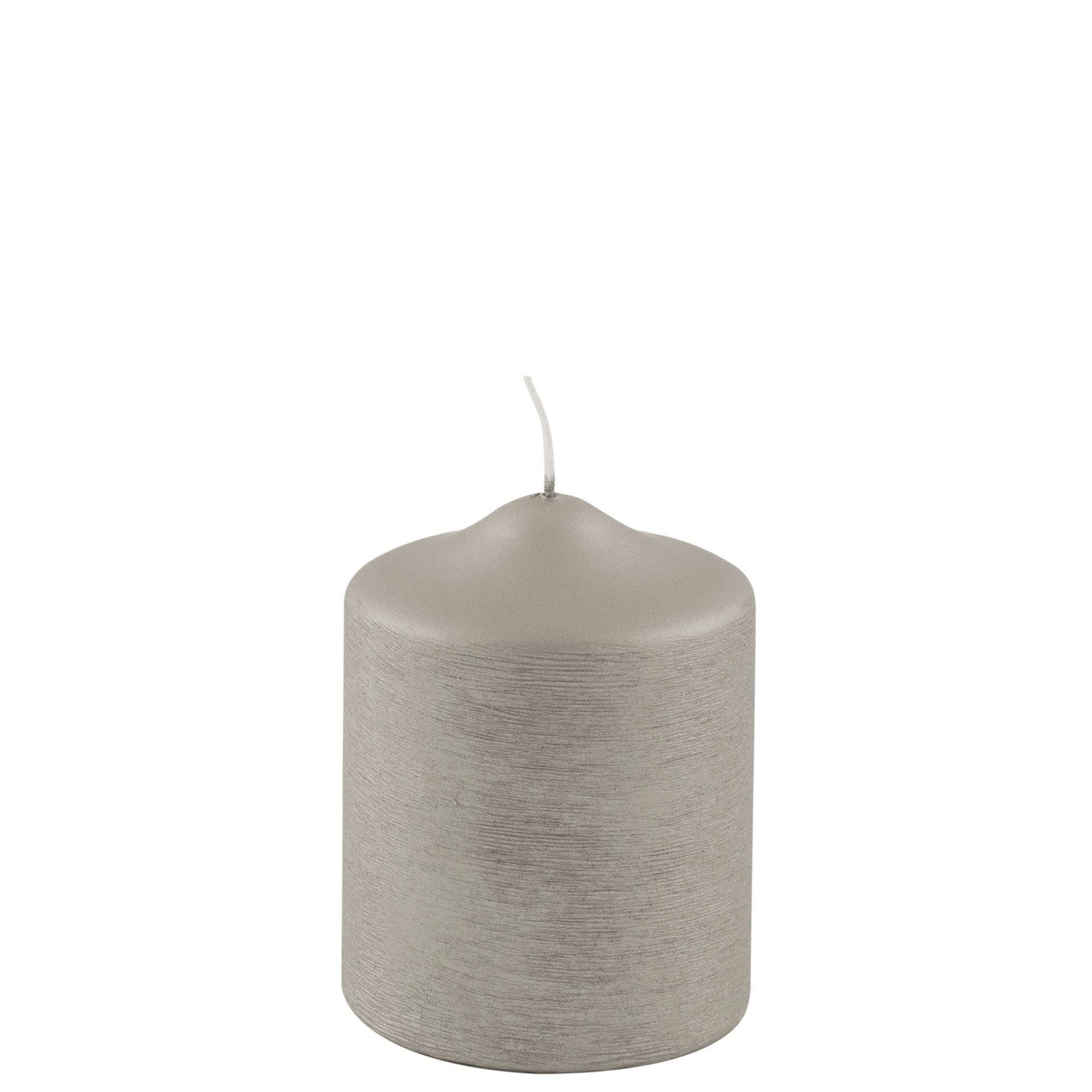 Fink Candle Stumpenkerze metallic gebürstet Stein 10cm - HomeDesign Knaus wir schaffen Inspirationen 
