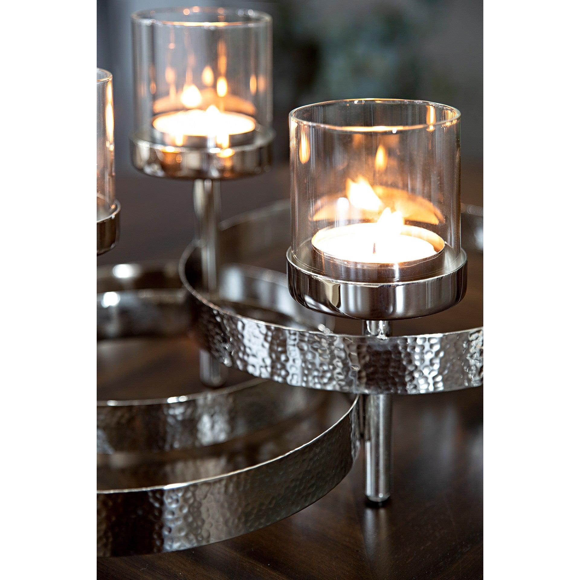 Fink MIRAGE Kerzenleuchter Adventskranz aus Edelstahl 4-flammig Handarbeit