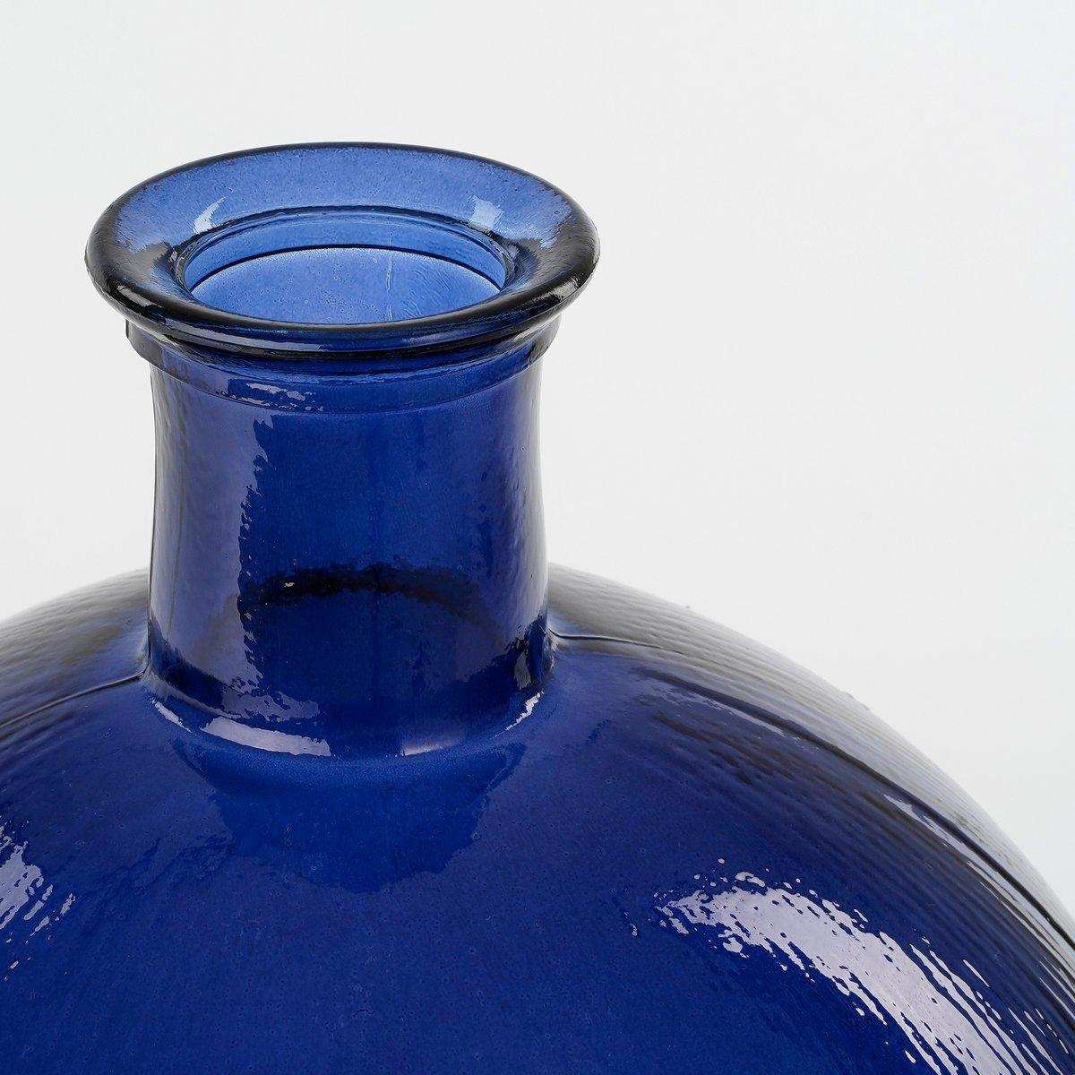 Firenza Flaschenvase – H42 x Ø34 cm – Recyceltes Glas – Dunkelblau - HomeDesign Knaus