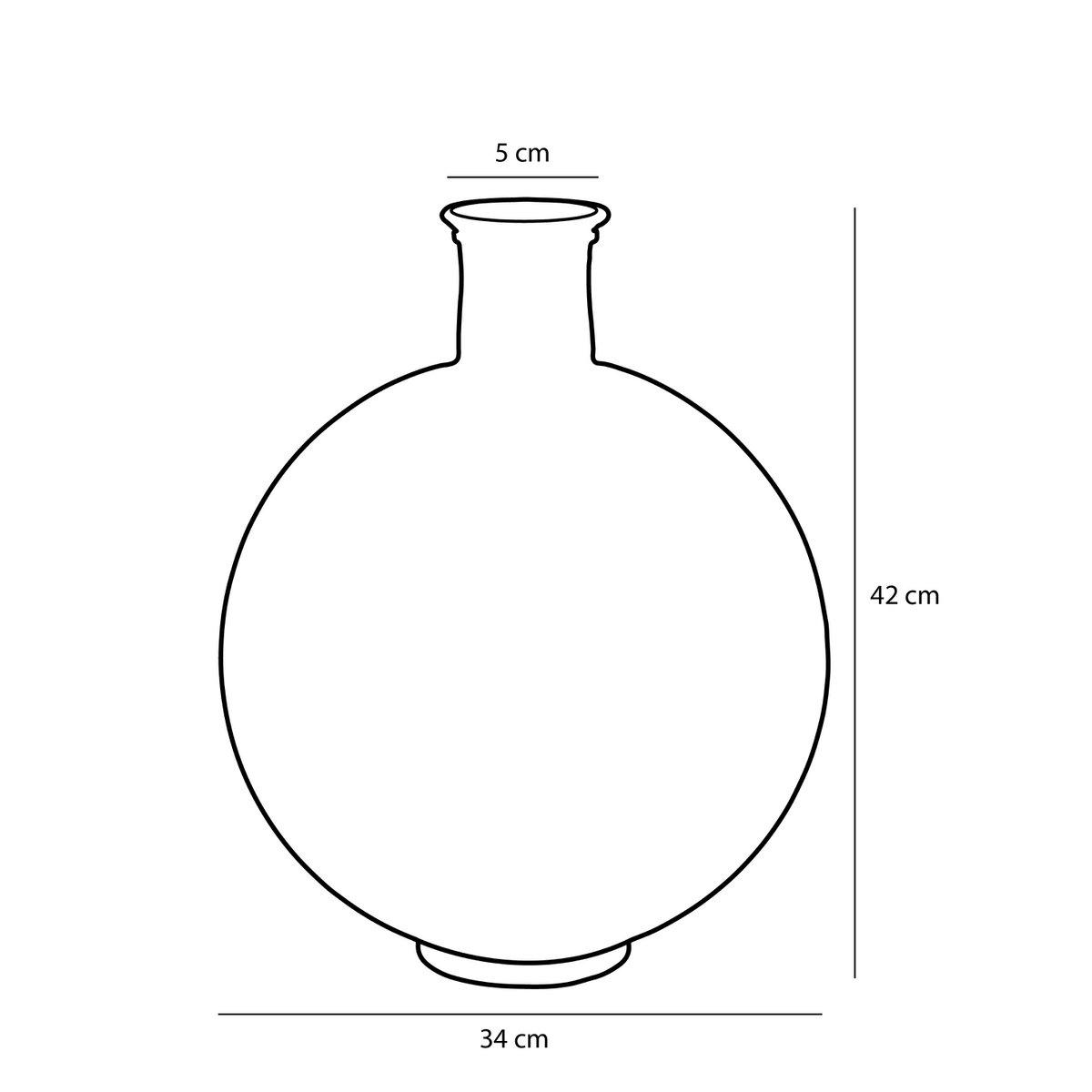 Firenza Flaschenvase – H42 x Ø34 cm – Recyceltes Glas – Dunkelbraun - HomeDesign Knaus