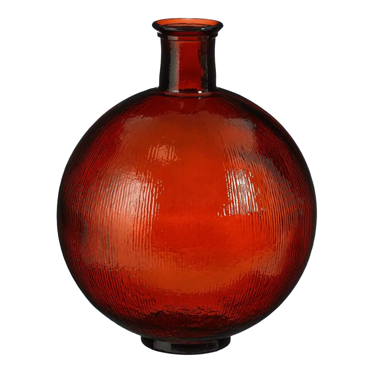 Firenza Flaschenvase – H42 x Ø34 cm – Recyceltes Glas – Dunkelbraun - HomeDesign Knaus