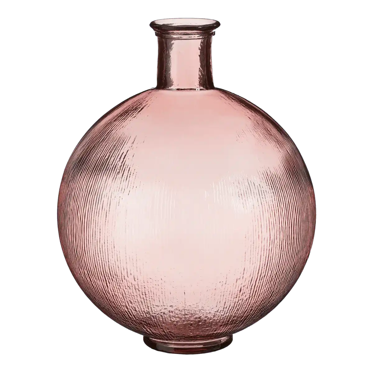Firenza Flaschenvase – H42 x Ø34 cm – Recyceltes Glas – Hellrosa - HomeDesign Knaus