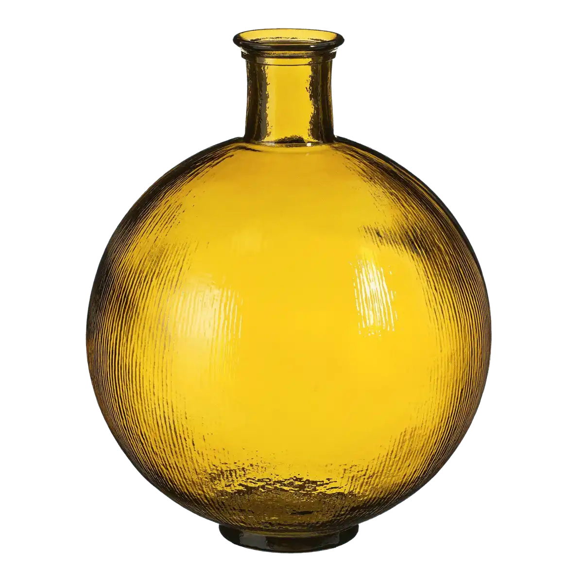 Firenza Flaschenvase – H42 x Ø34 cm – Recyclingglas – Ocker - HomeDesign Knaus