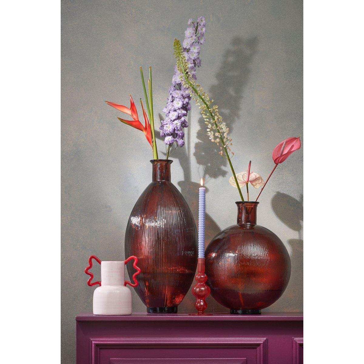 Firenza Flaschenvase – H59 x Ø29 cm – Recyceltes Glas – Dunkelbraun - HomeDesign Knaus