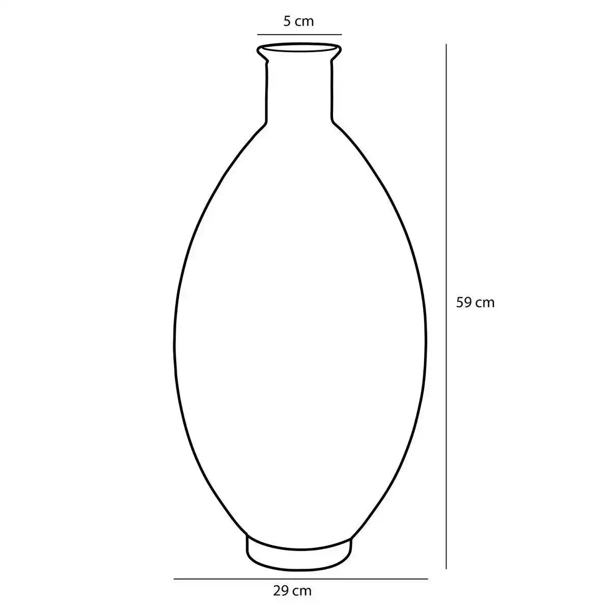 Firenza Flaschenvase – H59 x Ø29 cm – Recyceltes Glas – Dunkelbraun - HomeDesign Knaus