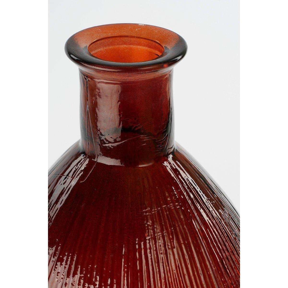 Firenza Flaschenvase – H59 x Ø29 cm – Recyceltes Glas – Dunkelbraun - HomeDesign Knaus