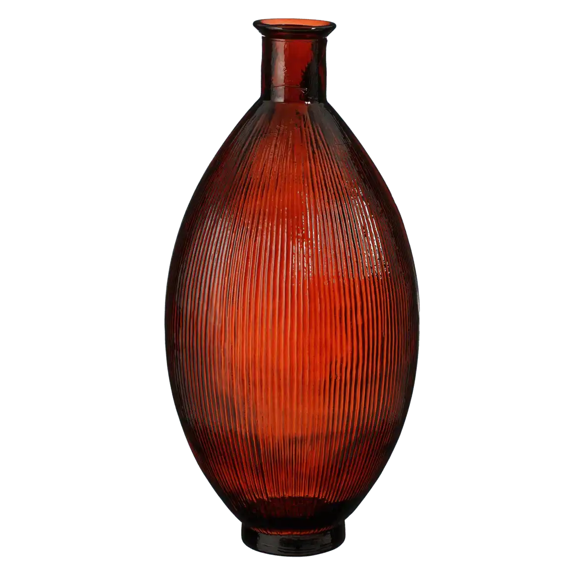 Firenza Flaschenvase – H59 x Ø29 cm – Recyceltes Glas – Dunkelbraun - HomeDesign Knaus