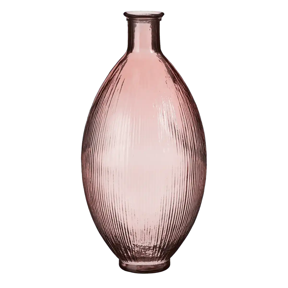 Firenza Flaschenvase – H59 x Ø29 cm – Recyceltes Glas – Hellrosa - HomeDesign Knaus