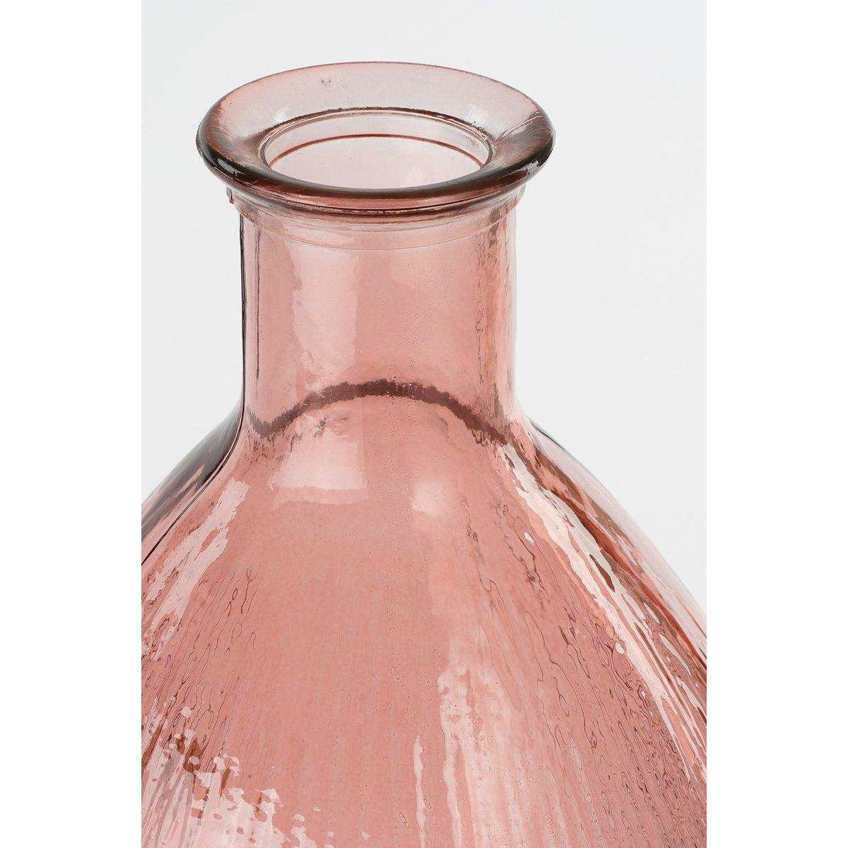 Firenza Flaschenvase – H59 x Ø29 cm – Recyceltes Glas – Hellrosa - HomeDesign Knaus
