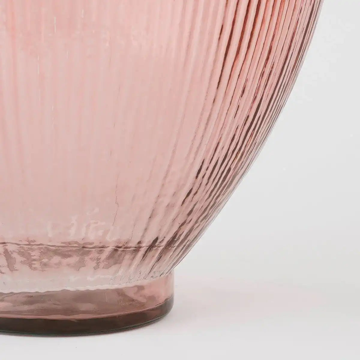 Firenza Flaschenvase – H59 x Ø29 cm – Recyceltes Glas – Hellrosa - HomeDesign Knaus