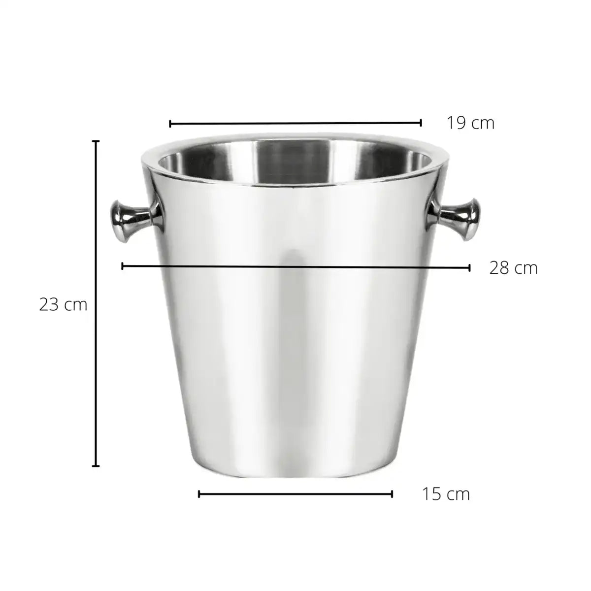 Flaschenkühler Valencia mit Griffen Edelstahl hochglanzpolier 23cm - HomeDesign Knaus