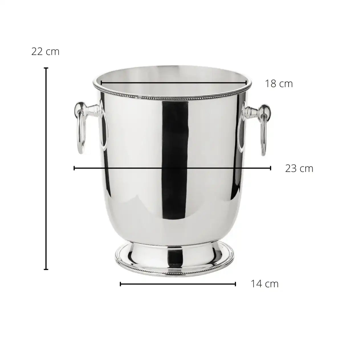 Flaschenkühler Weinkühler Perla mit Griffen schwerversilbert 22cm - HomeDesign Knaus