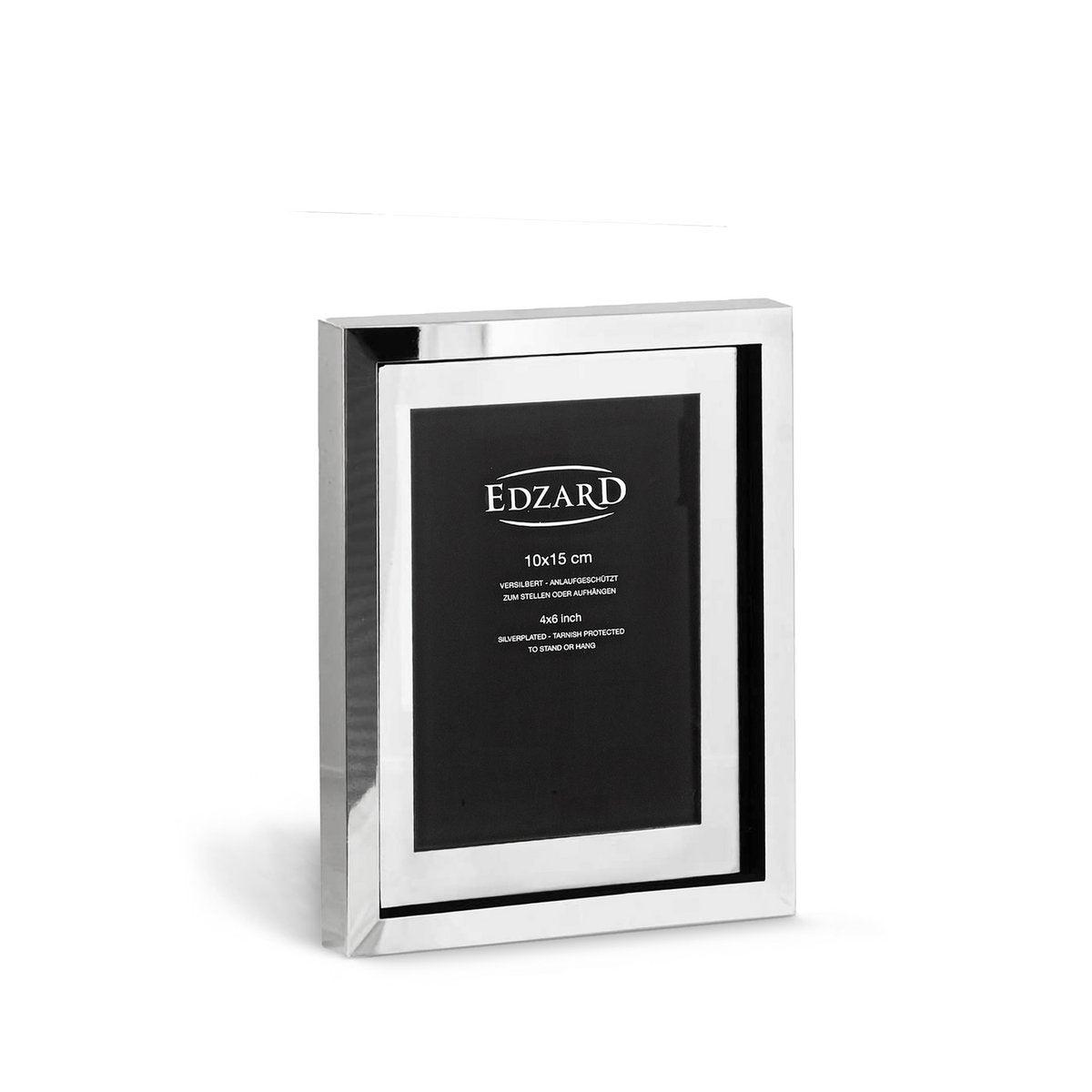 EDZARD Fotorahmen Bilderrahmen Caserta für Foto 10 x 15 cm, edel versilbert, anlaufgeschützt - HomeDesign Knaus