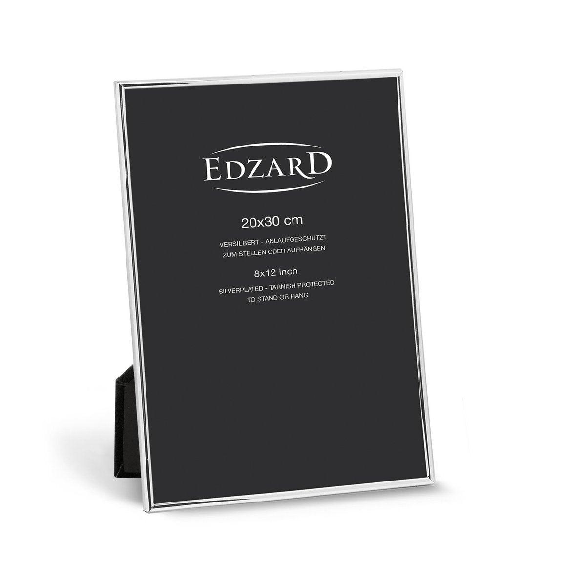 EDZARD Fotorahmen Bilderrahmen Genua für Foto 20 x 30 cm, edel versilbert, anlaufgeschützt, 2 Aufhänger - HomeDesign Knaus