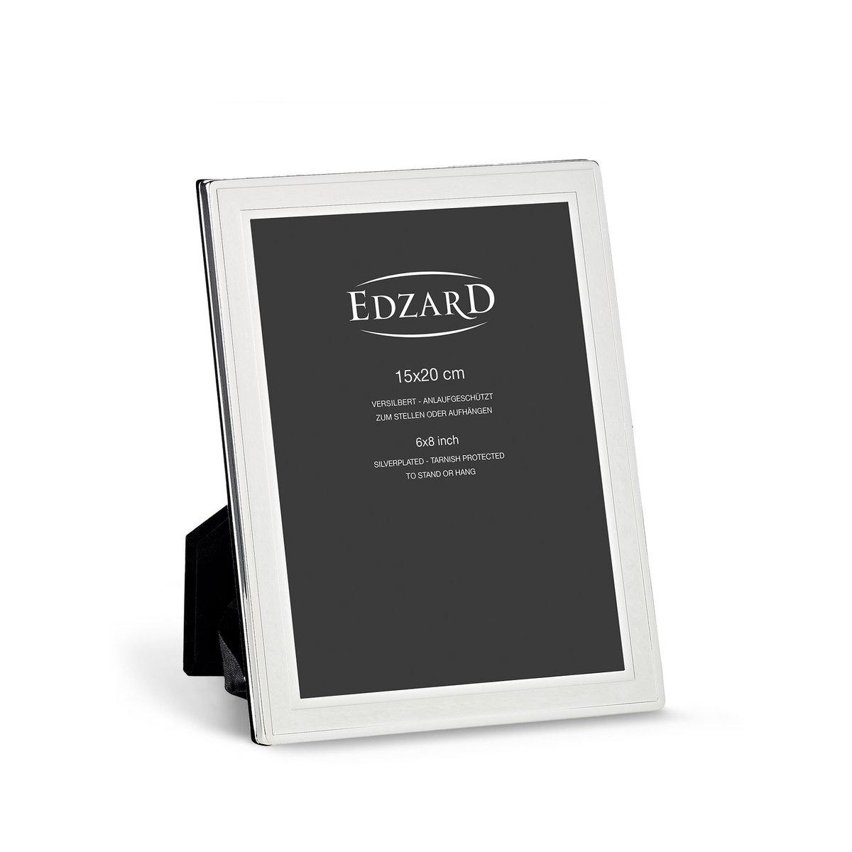 EDZARD Fotorahmen Bilderrahmen Nardo für Foto 15 x 20 cm, edel versilbert, anlaufgeschützt, 2 Aufhänger - HomeDesign Knaus