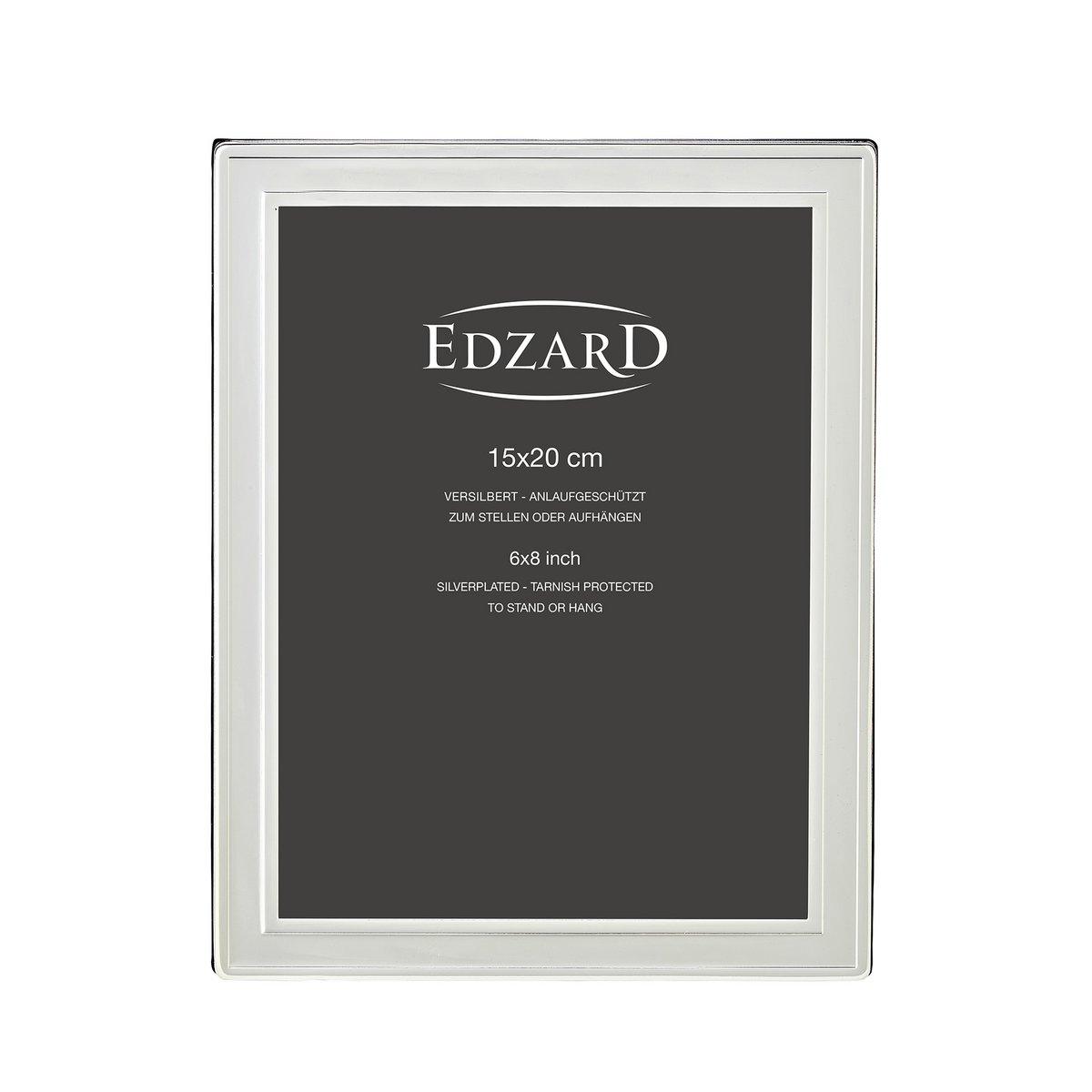 EDZARD Fotorahmen Bilderrahmen Nardo für Foto 15 x 20 cm, edel versilbert, anlaufgeschützt, 2 Aufhänger - HomeDesign Knaus