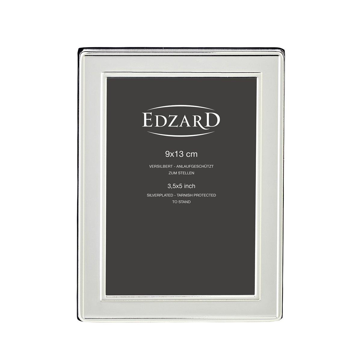 EDZARD Fotorahmen Bilderrahmen Nardo für Foto 9 x 13 cm, edel versilbert, anlaufgeschützt - HomeDesign Knaus