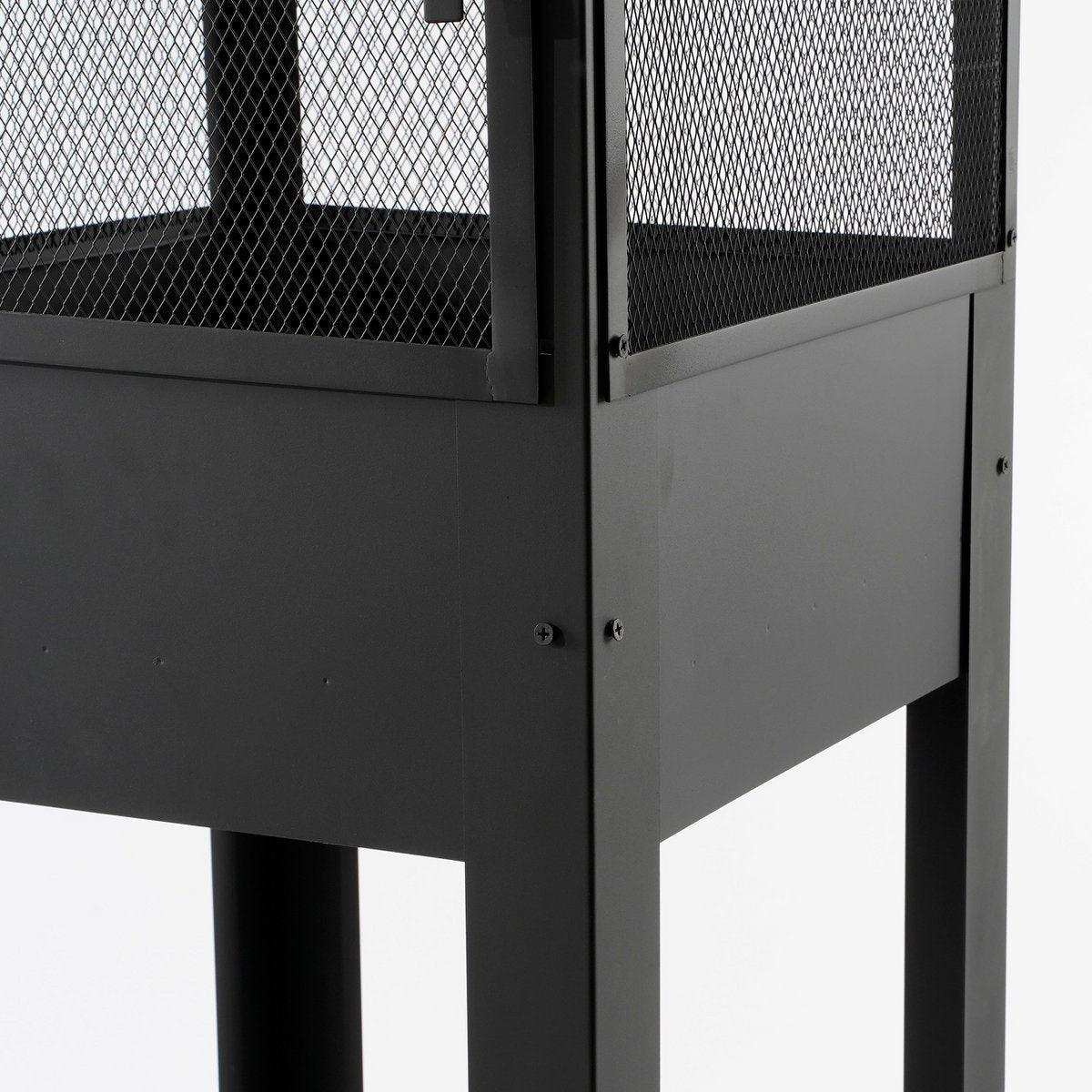Gartenkamin - L47 x B44 x H194 cm - Metall - Schwarz - HomeDesign Knaus