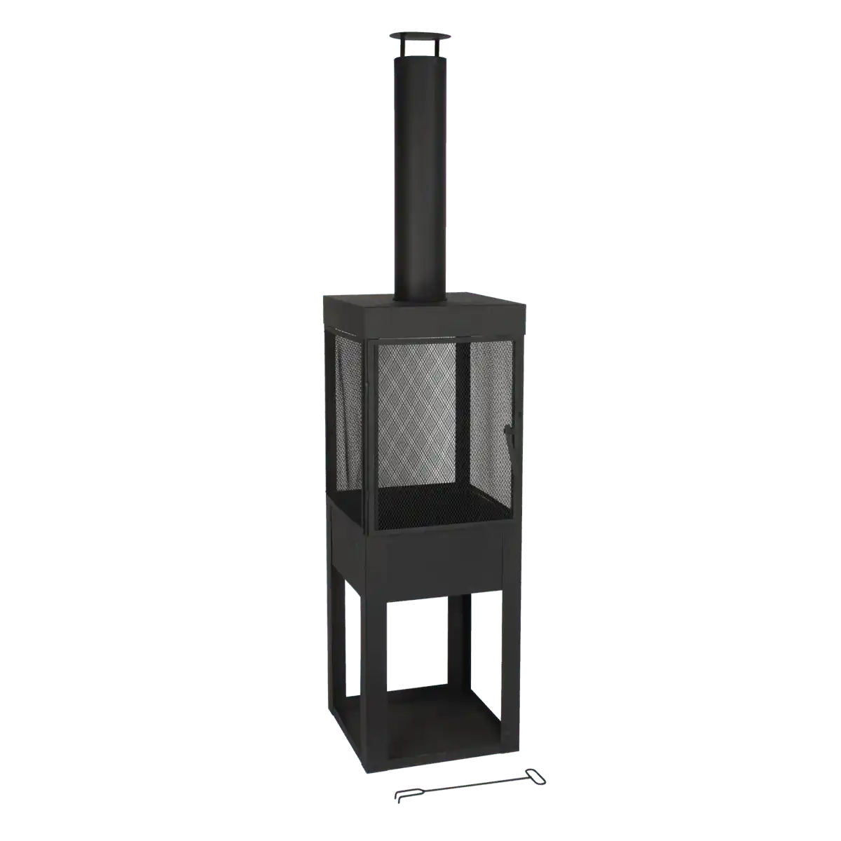 Gartenkamin - L47 x B44 x H194 cm - Metall - Schwarz - HomeDesign Knaus