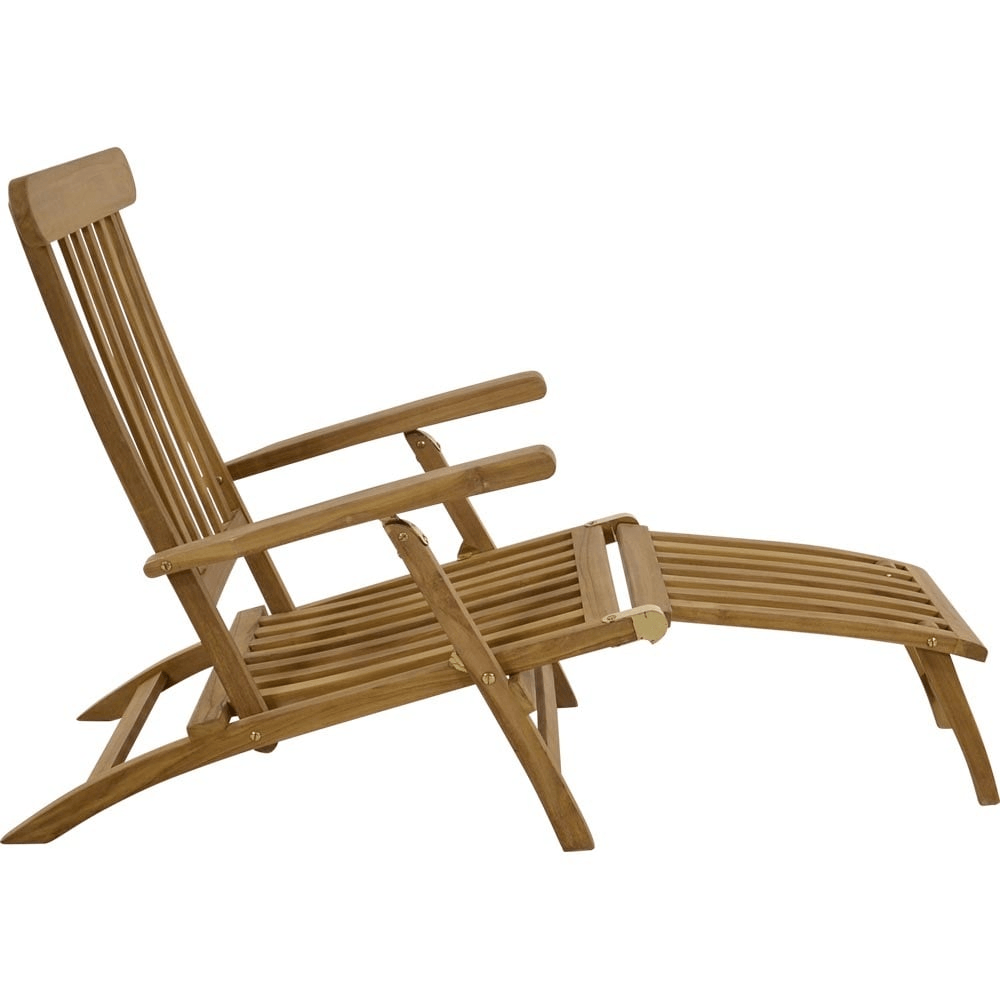 Designer Gartenliege Deckchair Teak verstellbar Liege Sonnenliege Holzoptik - HomeDesign Knaus