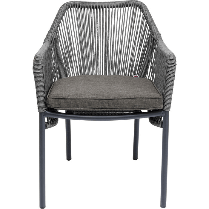 Kare Stuhl mit Armlehne  Gartenstuhl Gartenstuhl Wave Grey - HomeDesign Knaus wir schaffen Inspirationen 